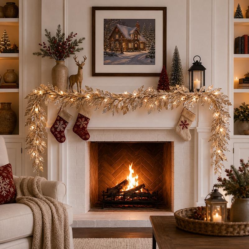 Christmas Hanging Leaves Accessories Home Table Staircase Long Artificial Plant Decor Christmas Tree Pendants Room Festive Decor 7