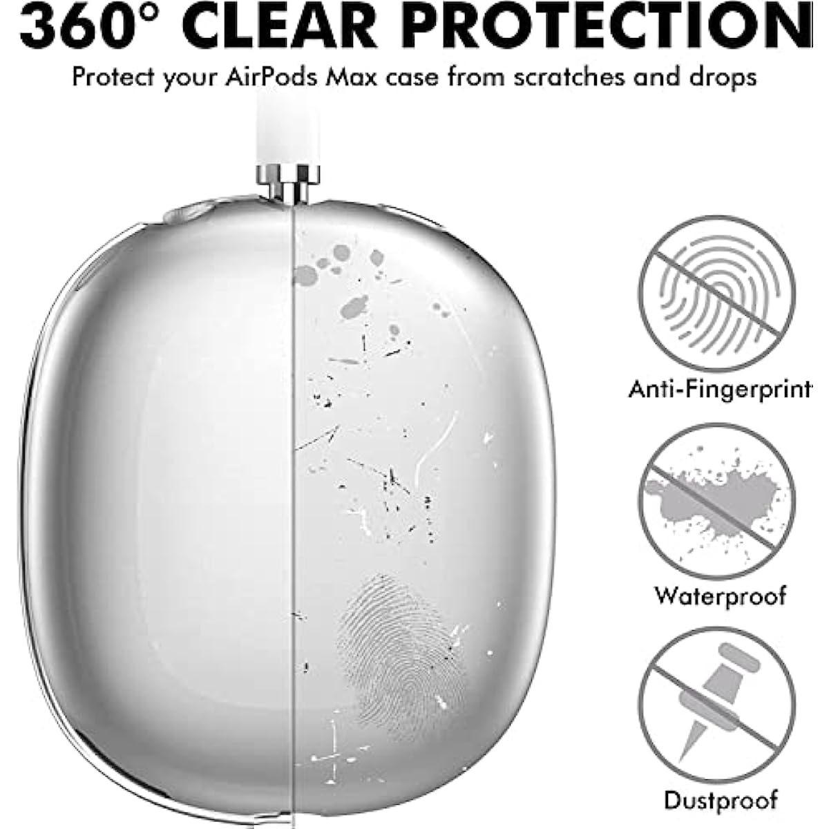 Прозрачный чехол Pretocter для наушников Air Pods Max — фото 7