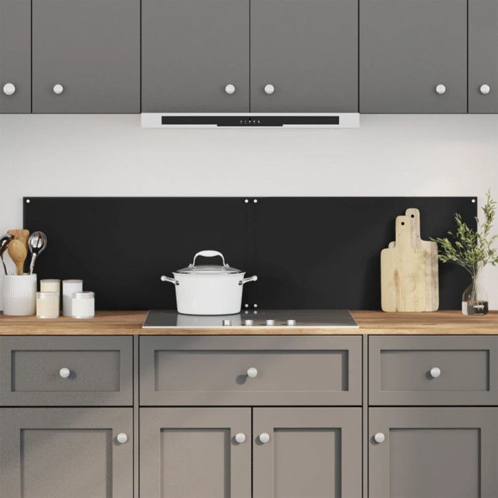 Dosserets de cuisine 2 pcs noir 80x50 cm verre trempé