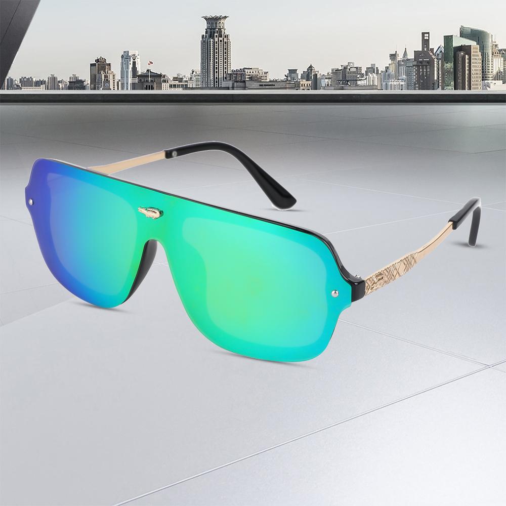 Polarization Men's Sunglasses Big Frame Sunglasses for Men Women Alloy Frame Stylish Glasses for Traveling Fishing Driving UV400 Protection
