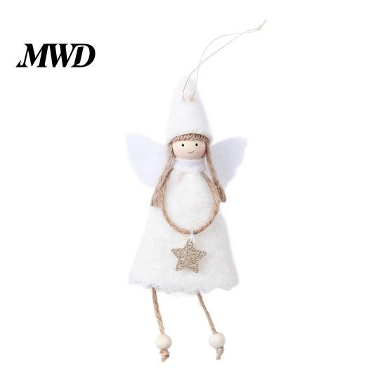 Pastel Christmas Gift Box Toppers Angel Doll Decoration, Plush Fairy Girl Pendant, Tree Hanging Fabric for Party Ornament Winter Holiday New Year Home