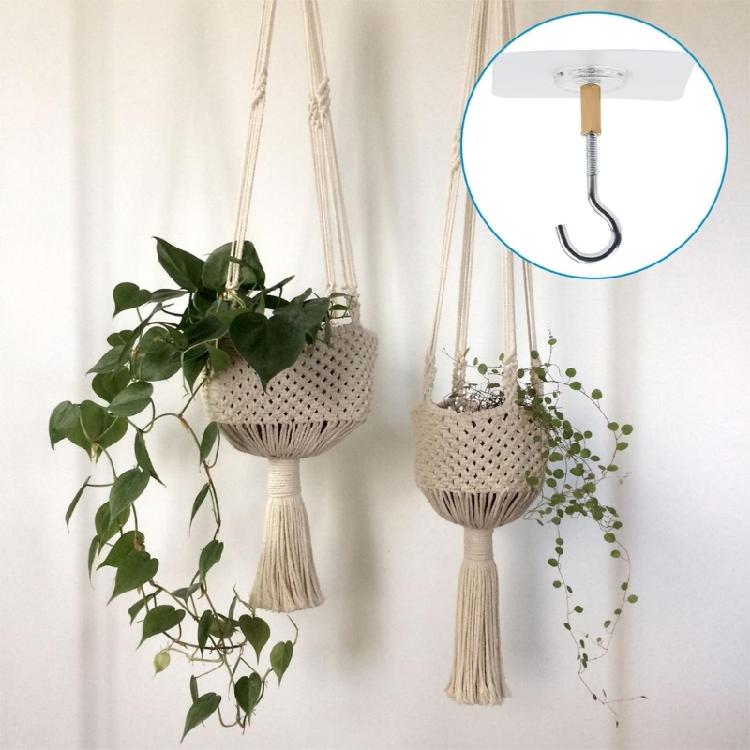 Plant Hanger Removable Strong Adhesive Ceiling Hooks Multipurpose Hanging Solution For Curtains Lights Decoration