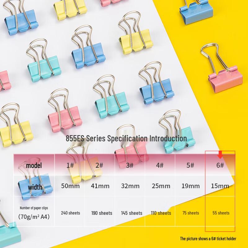 Deli 15mm Colorful Metal Binder Clips
