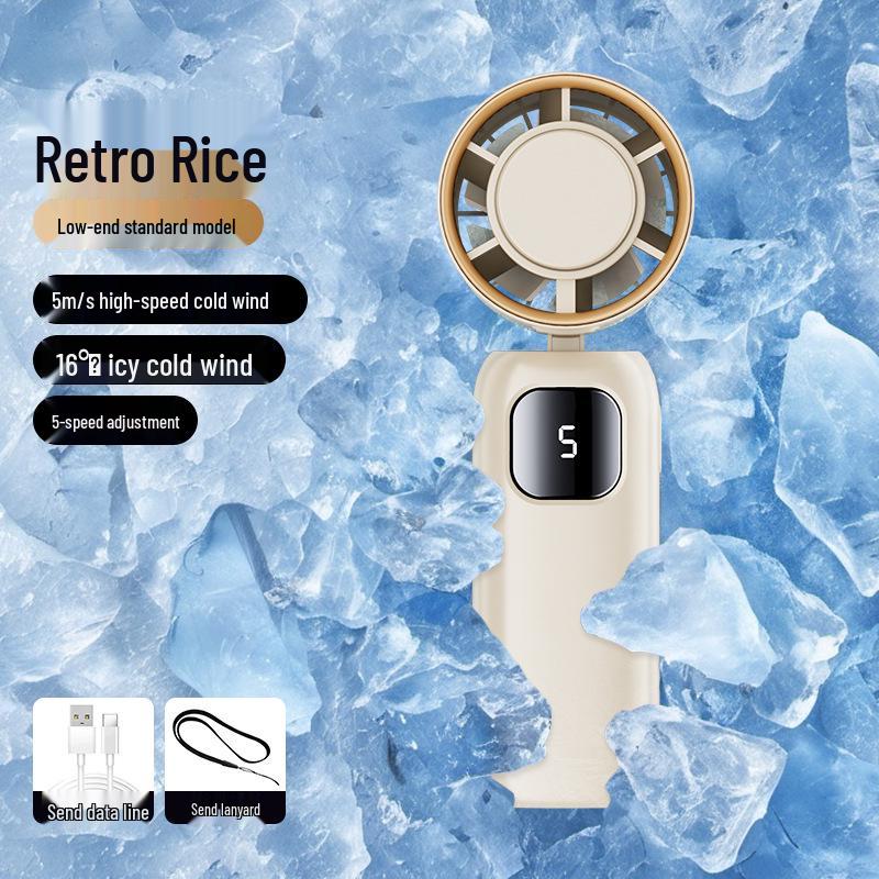 Portable Leafless Mini Fan with Semiconductor Cooling and Ice Pack