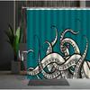 Funny Sea Monster Octopus Shower Curtain Marine Organism Tentacle Black And White Style Bath Curtains Bathroom Decor Fabric Hook