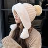 Knitted Hat Big Head Korean Version Velvet Warm and Cold Cotton Hat Women's Autumn and Winter Wool Hat Trendy Brand