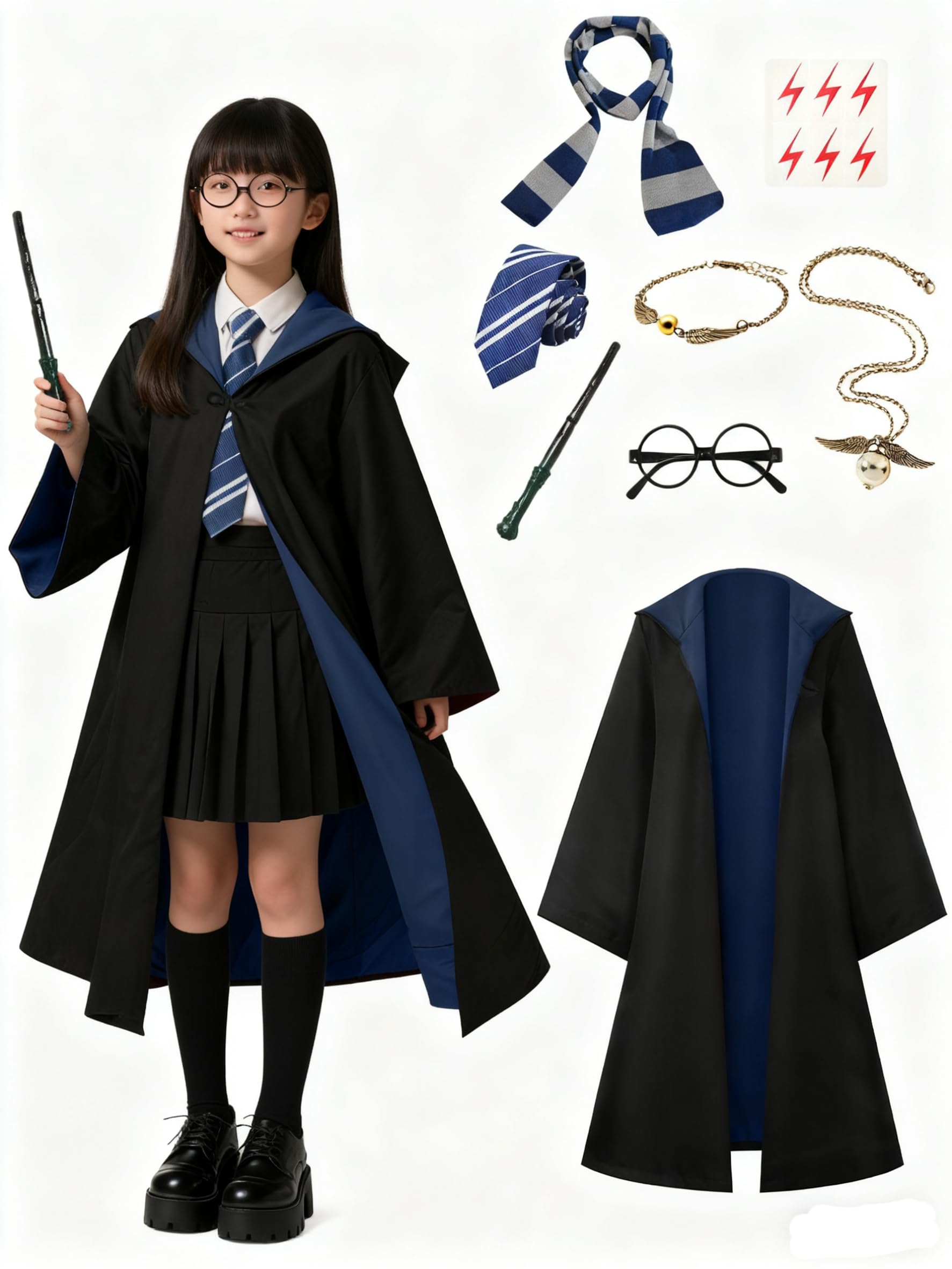 

[Dtiaagto] Мантия Гарри Поттера для детей, костюм на Хэллоуин, Рождество, вечеринки, школьные фестивали, мероприятия и культурные фестивали