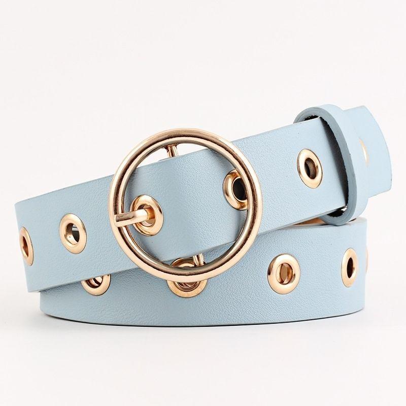 Chic Womens Korean Style Pu Belt With Eyecatching Buckle Options And Trendy Color Selections For Fall