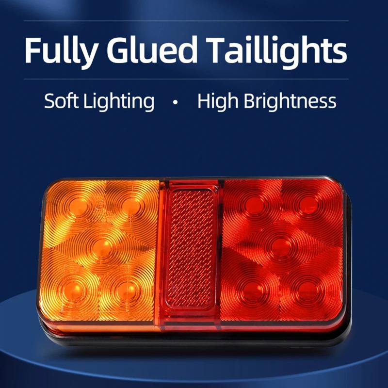 12V 80V LED Rear Tail Light High Lumen Electric Bike Scooter Waterproof Brake Stop Lamp for Safe Evening Rides
