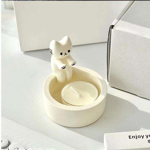 Candle Holder Warming Paws Cartoon Kitten Candles Cute Scented Tea Light Holders Tangcii Cat Decor for Lover Gift for HOme Decor