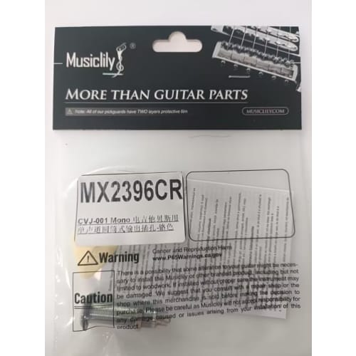 Musiclily Pro 1/4" To 6.35mm Mono Jack, Cylinder Type Direct Jack for Electric Guitar/Bass, Chrome