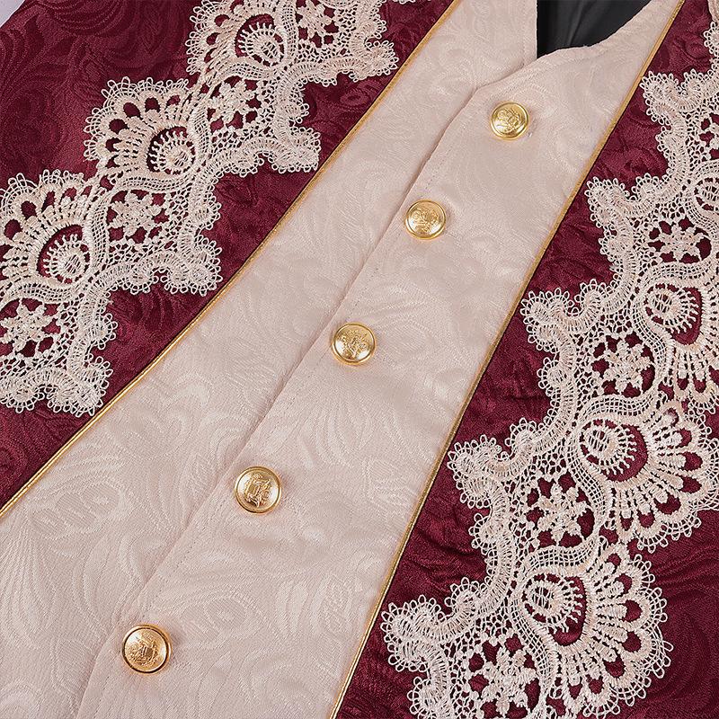 Men's 2025 Punk Gothic Victorian Lace Tailcoat Jacket