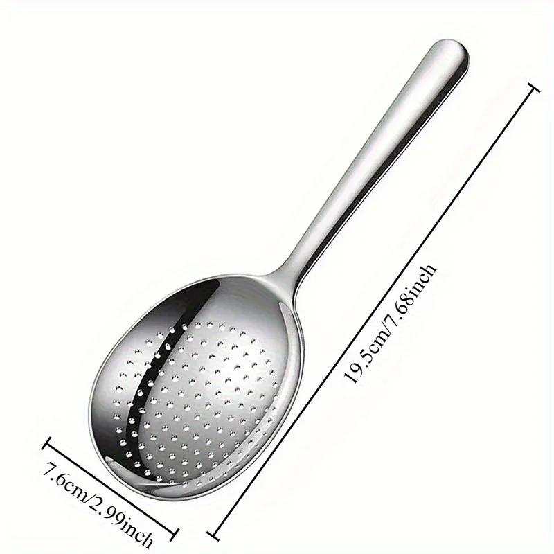 2Pcs Stainless Steel Spoon Heat Insulated Handle Ladles Drain Hole For Serving Soup Rice Serving Spoon Kitchen Utensils
