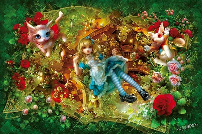 

1000-857 Alice Reverse SHU 1000-Piece (75 x 50 cm) Jigsaw Puzzle, Made in Japan, APPLEONE
