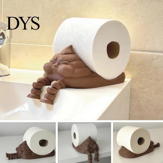 Bathroom Toilet Paper Stand Funny Poop Towel Holder, Creative 3D Printed Roll Fun Household Dispenser Stand, Stable Base Decorative for Prankster