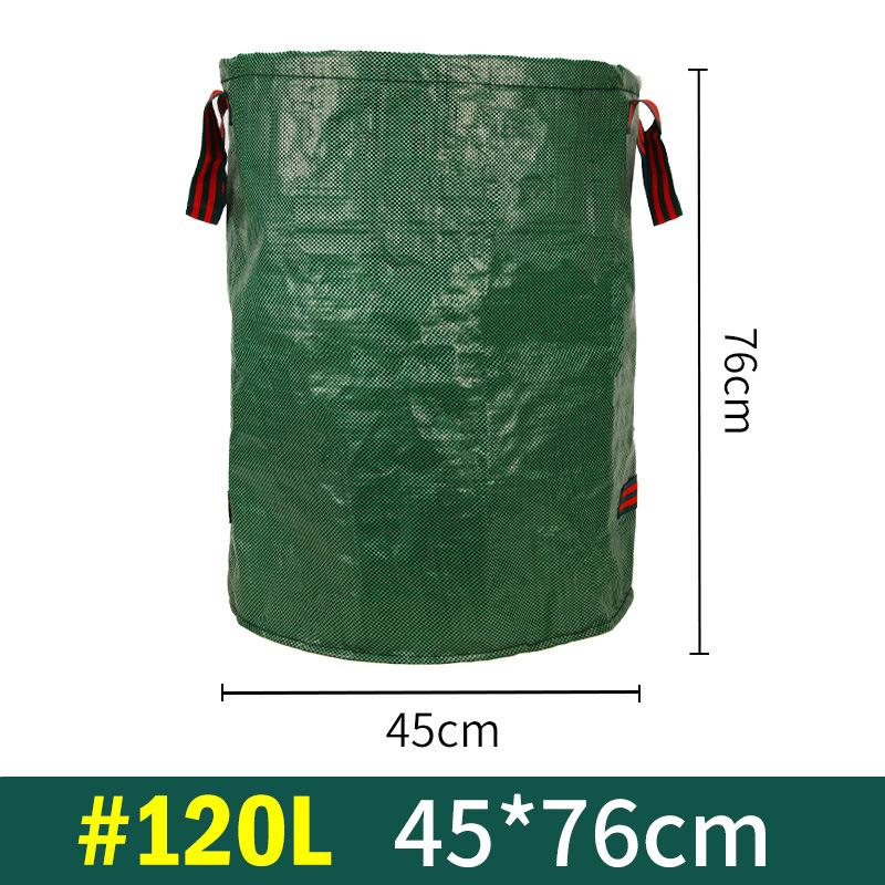 Leaf Bag Large Capacity Garden Branches Fallen Leaves Collection Dark Green PP Woven Reusable Plant Garbage Supplies Gift