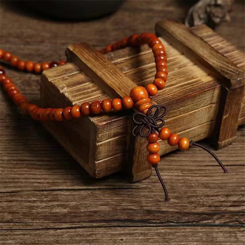 6mm Natural Sandalwood Buddhist Buddha Meditation 108 Beads Wood Prayer Bead Mala Bracelet Women Men Jewelry