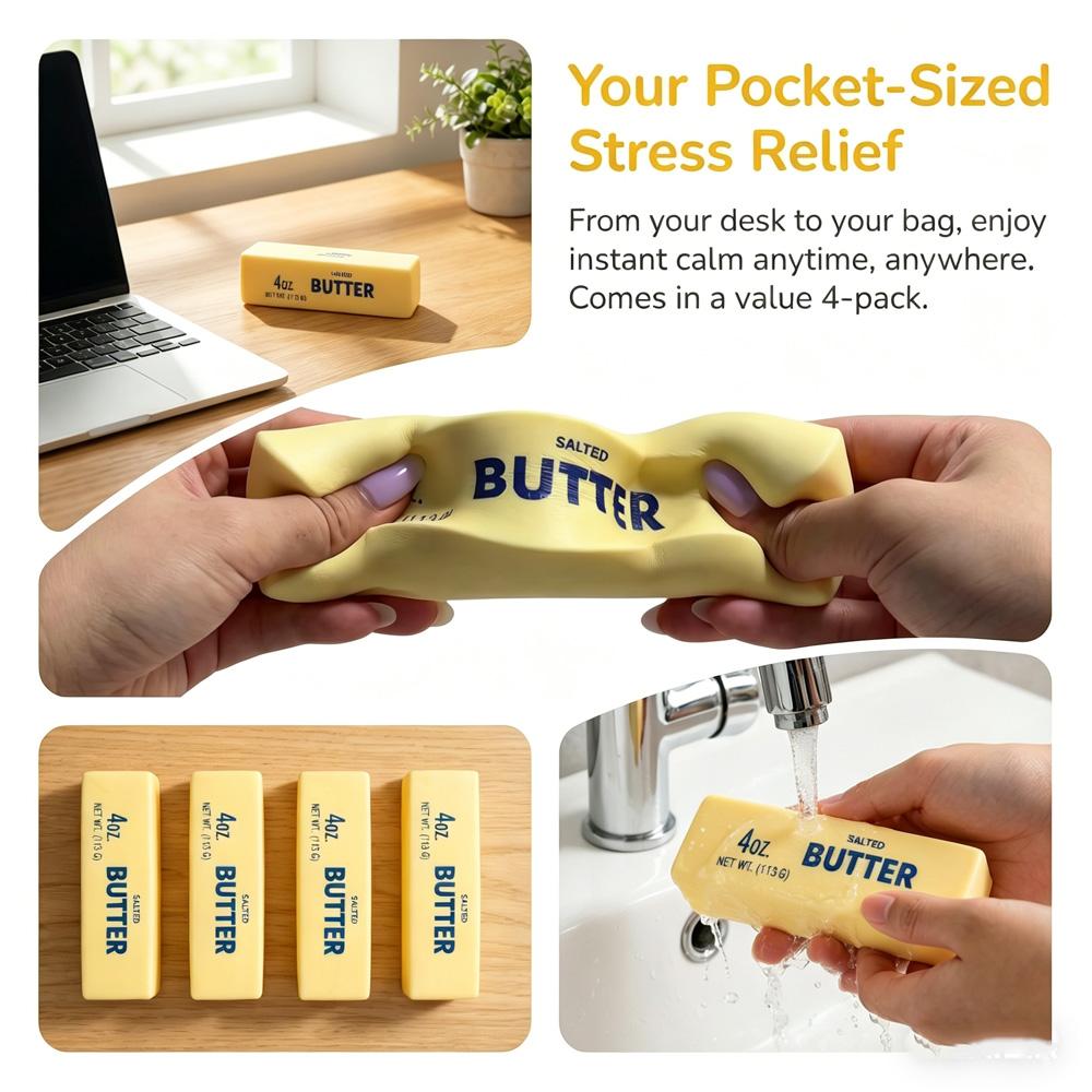 Juguete Blandito de Mantequilla Suave Rebote Lento Fidget Juguete Antiestrés para Apretar para Adultos Fiesta Festival Regalos de Navidad