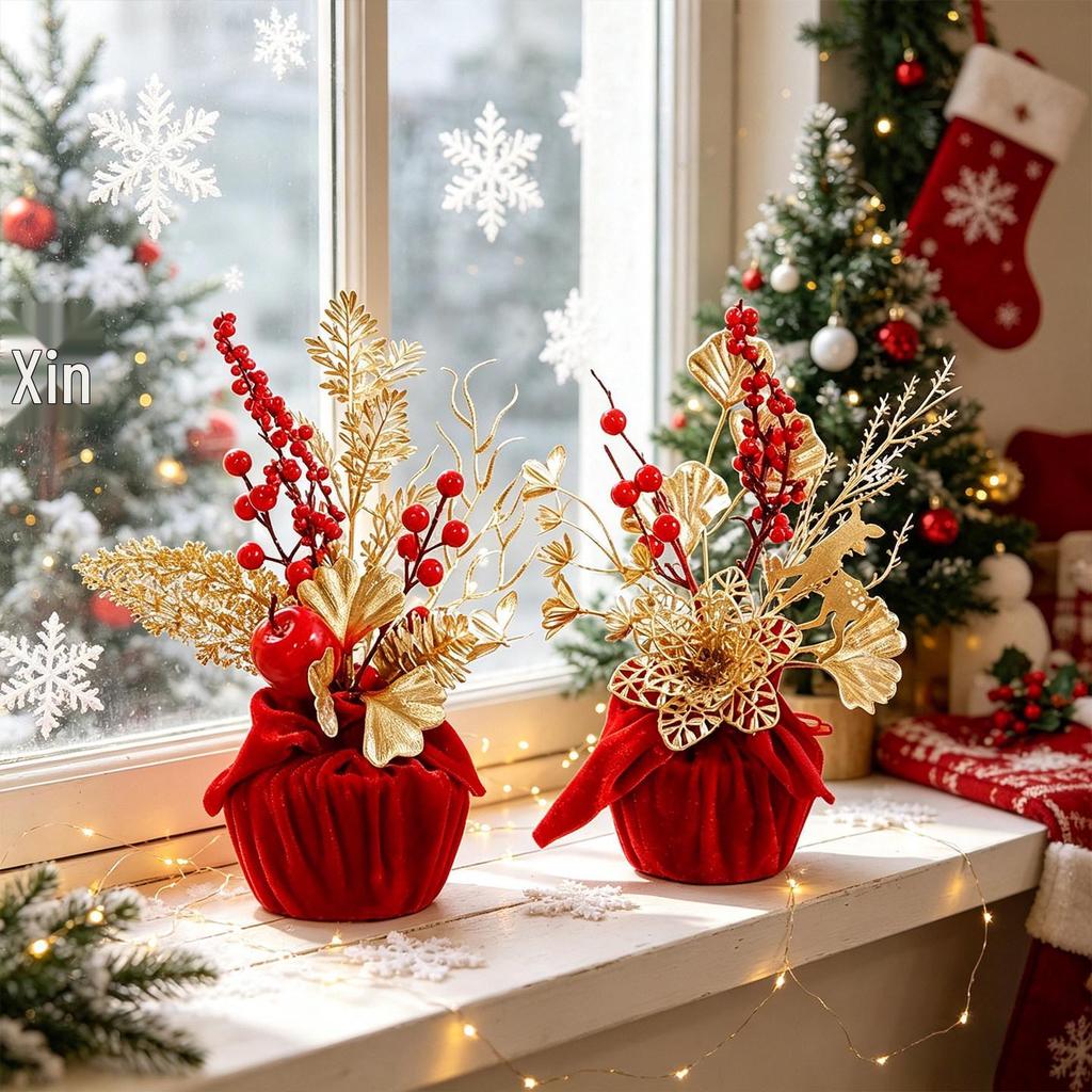 Red and Gold-Edged Christmas Tree Decorations: Perfect for Holiday Festivities and Gift Giving