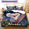 Set Biancheria da Letto Koala Personalizzato con Nome 3 Pezzi Copripiumino Chiusura Include 1 Copripiumino e 2 Federe, Morbido e Confortevole per Tutte le Stagioni.