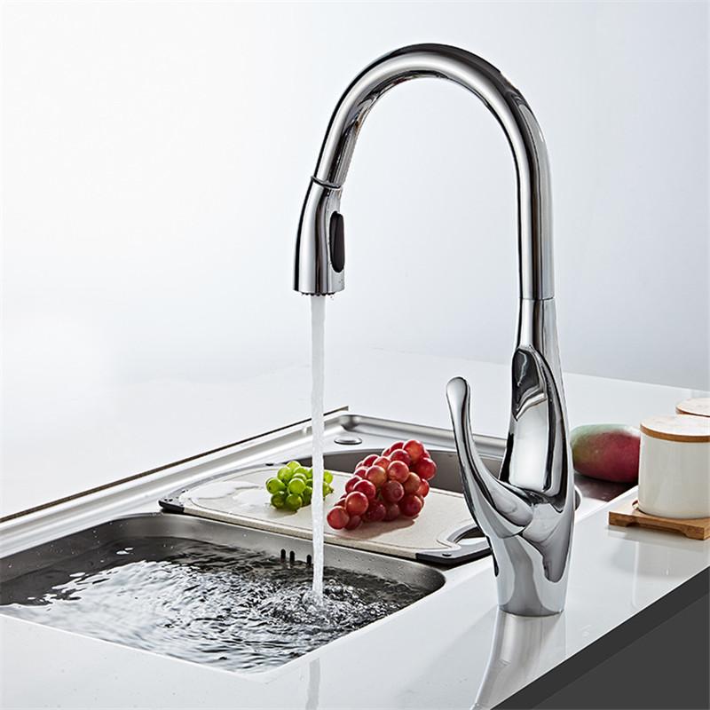 

Tuqiu Nickel Kitchen Faucets Chrome Pull Out Kitchen Faucet Tap Single Hole Rotating Sink Faucet Water Mixer Tap Mixer Tap