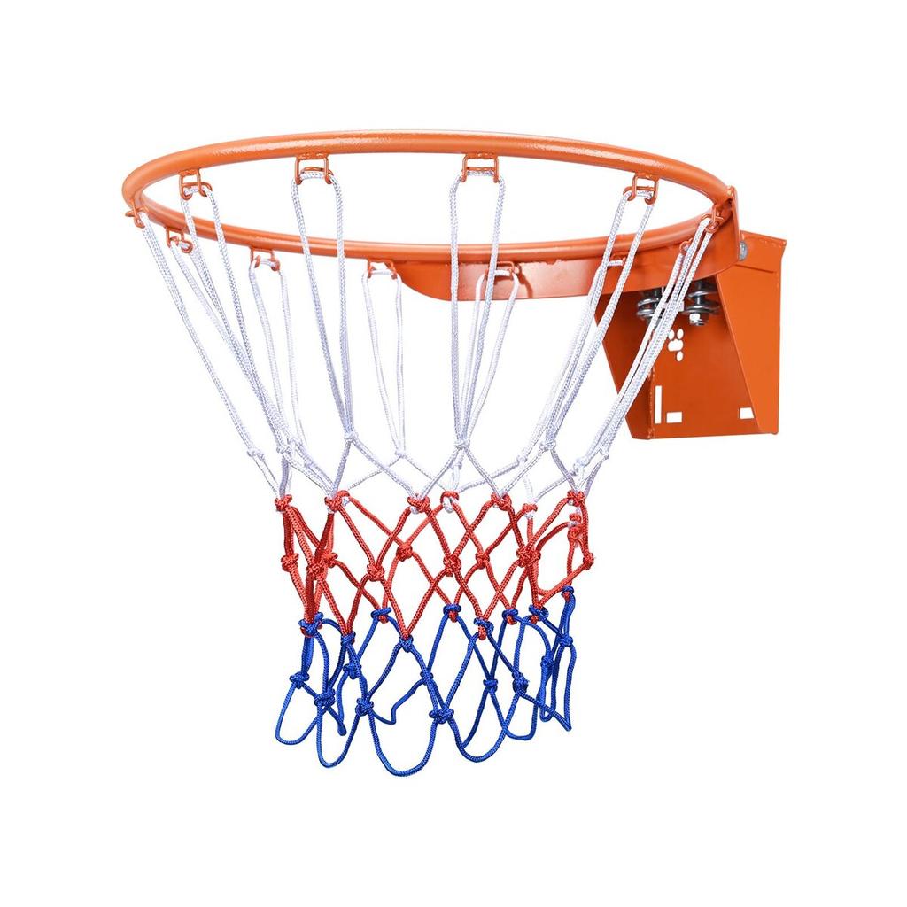Basketball Rim, Wall Door Mounted Basketball Hoop, Heavy Duty Q235 Basketball Flex Rim Goal Replacement with Net, Standard 18" Indoor and Outdoor
