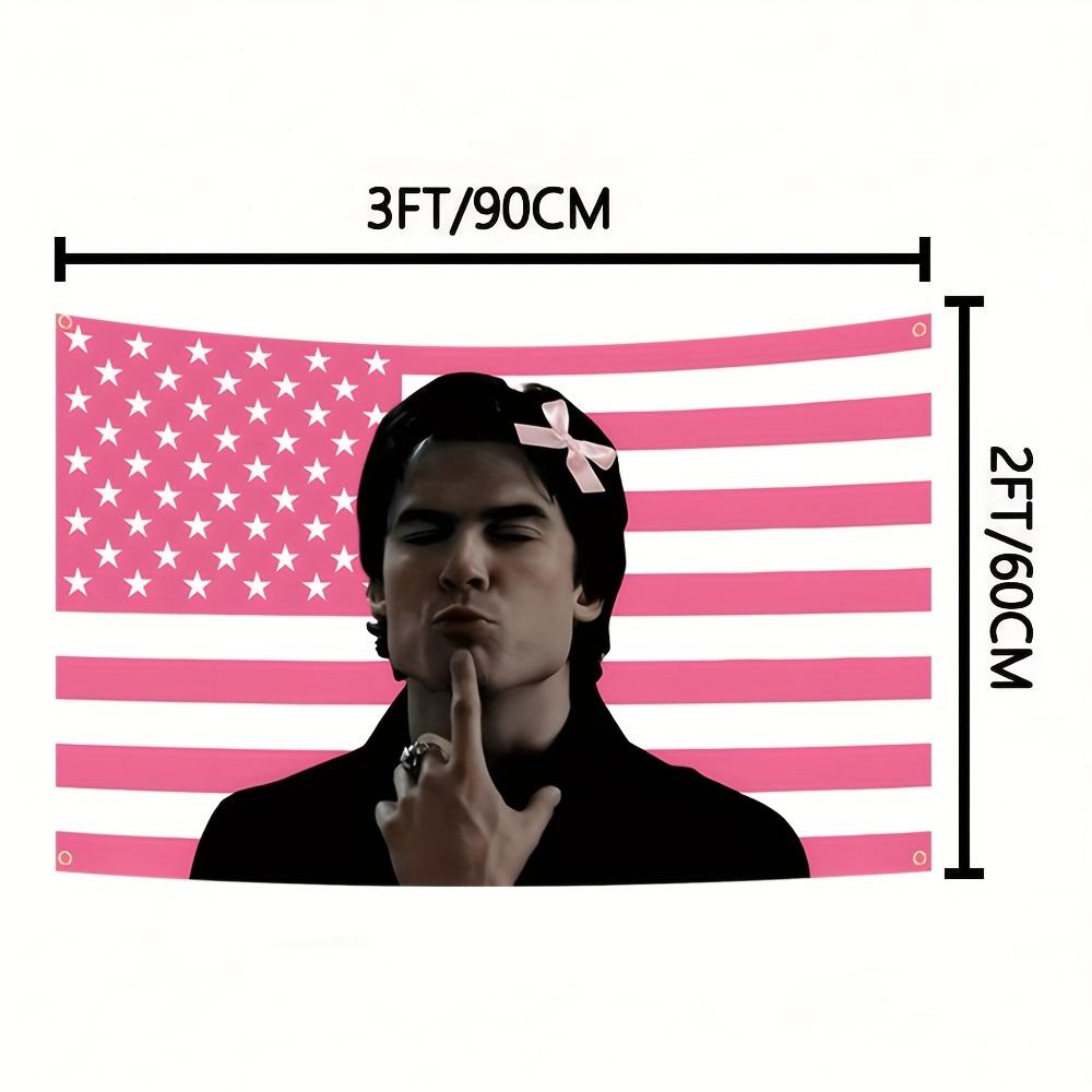 D-Damon S-Salvatore American Flag 3x5ft Aesthetic Tapestry for College Dorm Bedroom Room Decor Wall Hanging