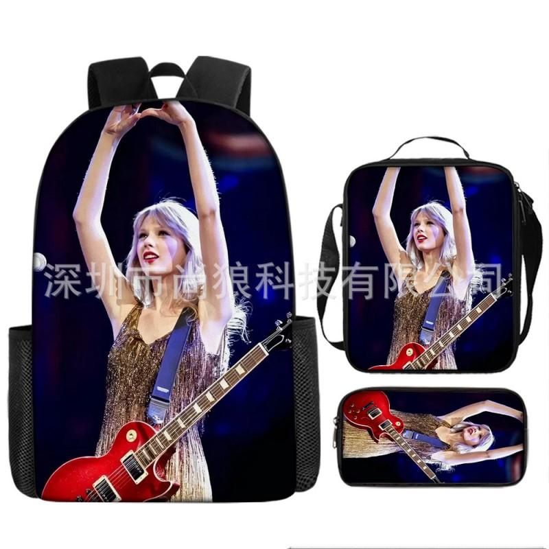 Taylor Swift Themed Kids School Backpack Set Elementary Students Oxford Fabric Breathable Lightweight With Padded Straps