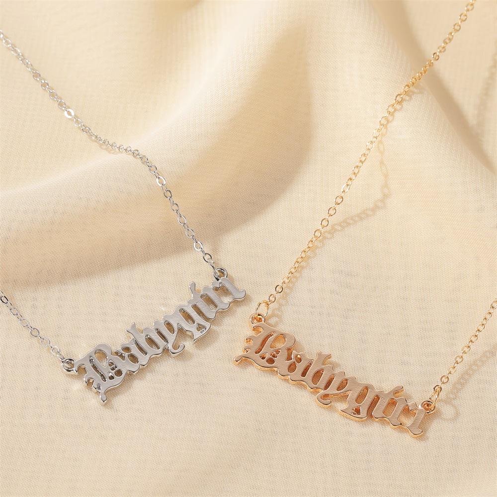 Personalized Baby Girl English Letter Necklace - Women's Minimalist Clavicle Chain Alloy Accessory