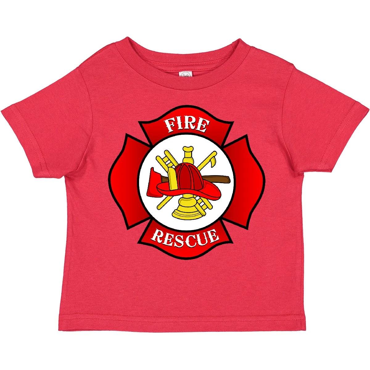 

Inktastic Maltese Cross Firefighter Toddler T-Shirt Fireman Rescue Child Kid 100