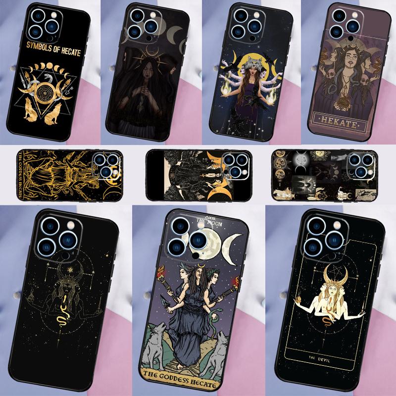 Triple Moon Goddess Hecate Tarot Card Cover For Samsung Galaxy S24 Ultra S25 S22 S23 Plus S20 S21 FE S9 S10 S23 FE Phone Case