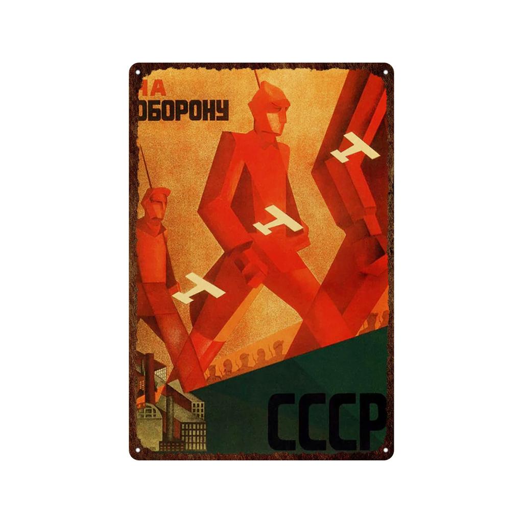 Soviet Union Russia Space Race Poster Vintage Metal Tin Sign Decor BarGarage Cafe Decorative Wall Plates Plaques USSR Retro S