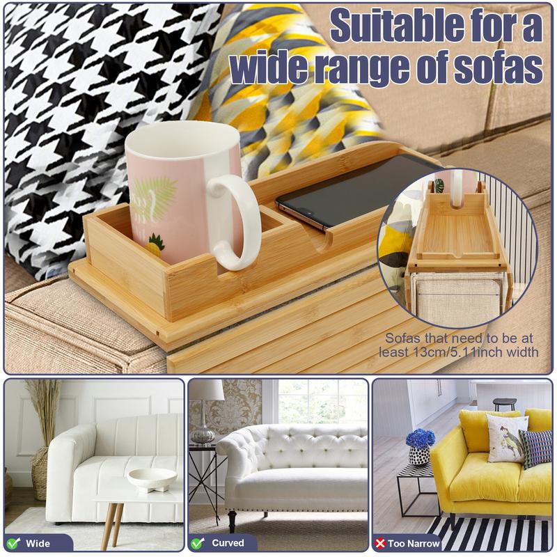Couch Becherhalter Bambusholz Sofa Armlehnenablage Faltbarer Sofa Becherhalter Rutschfester Couch Arm Becherhalter Sofa Seitenablage