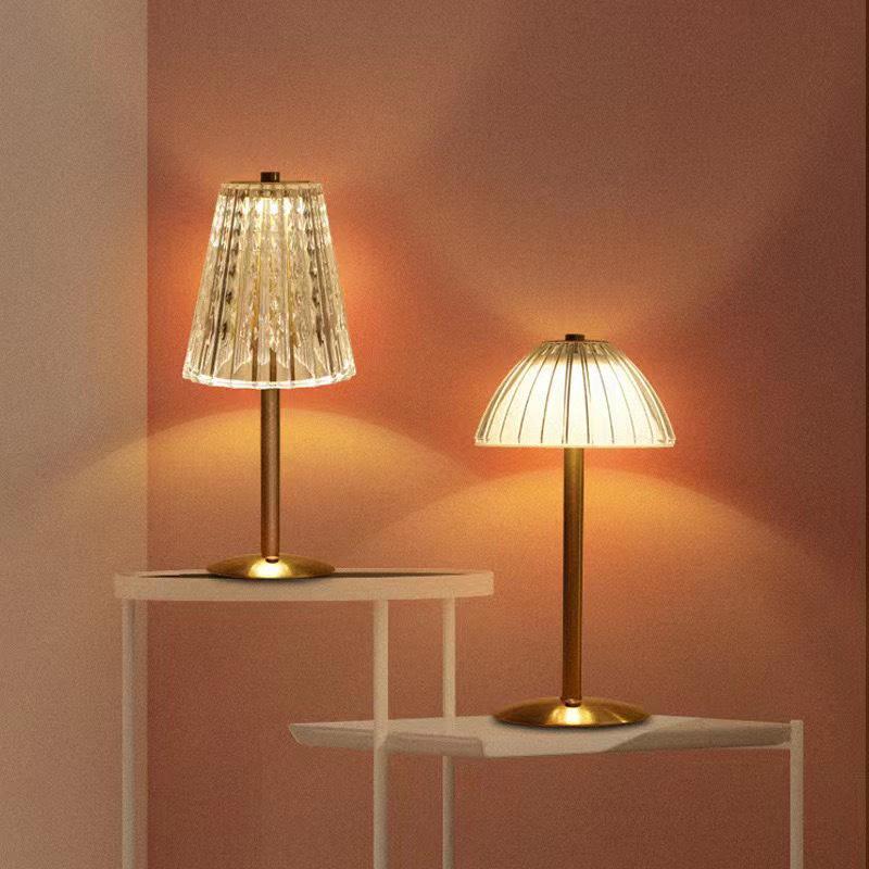 Crystal Retro Bedside Lamp - Luxury Rechargeable Night Light for Master Bedroom