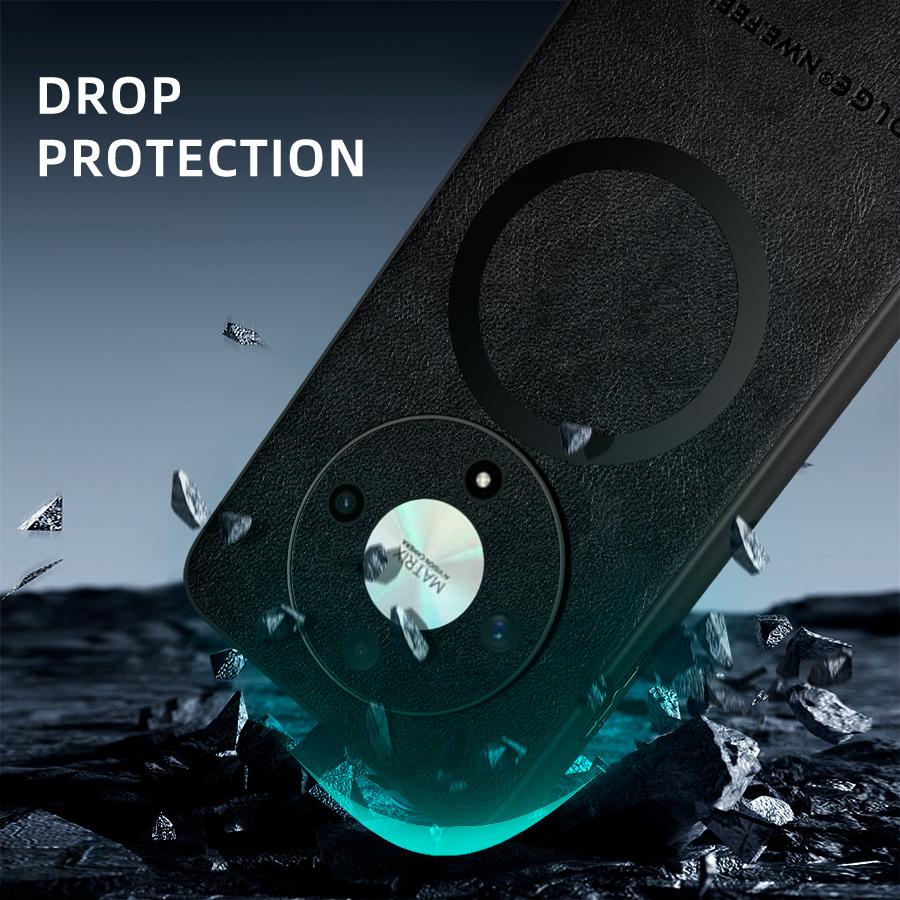 Classic Leather Wireless Charging For Magsafe Magnetic Case For Honor Magic6 Lite Magic 6 Lite X9B HonorX9B 5G Soft Back Cover