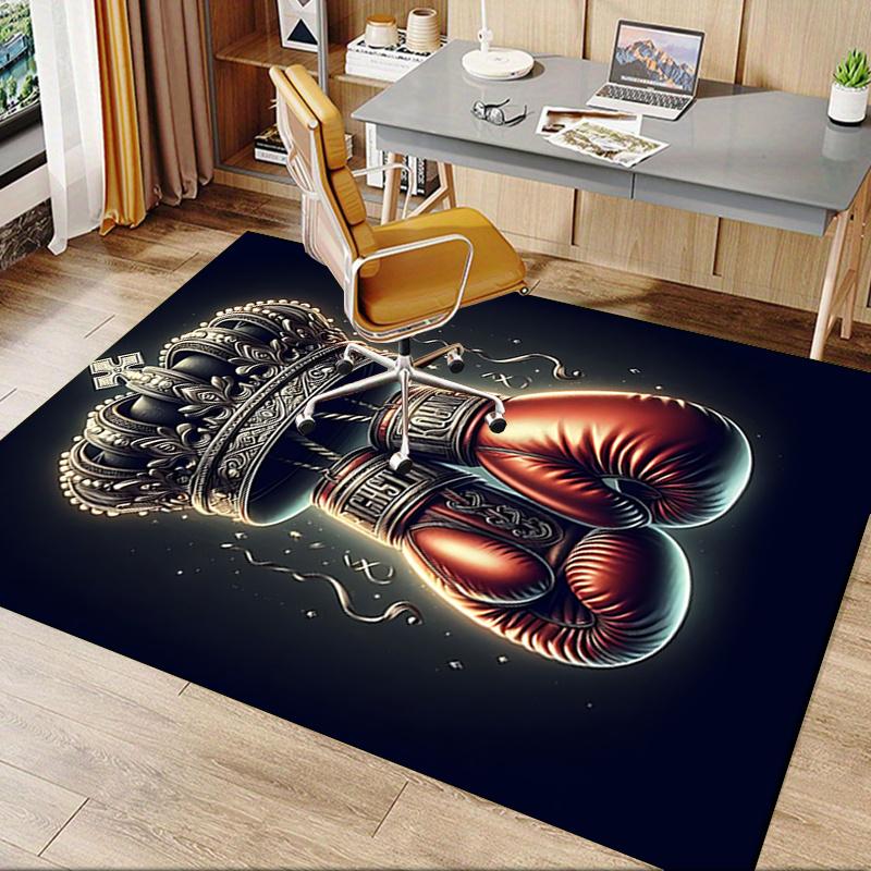 Royal Boxing Gloves Chair Mat Office Carpet with Crown Design, Luxury Gift for Home Decor, Suitable for Bedroom, Living Room, and Various Rooms