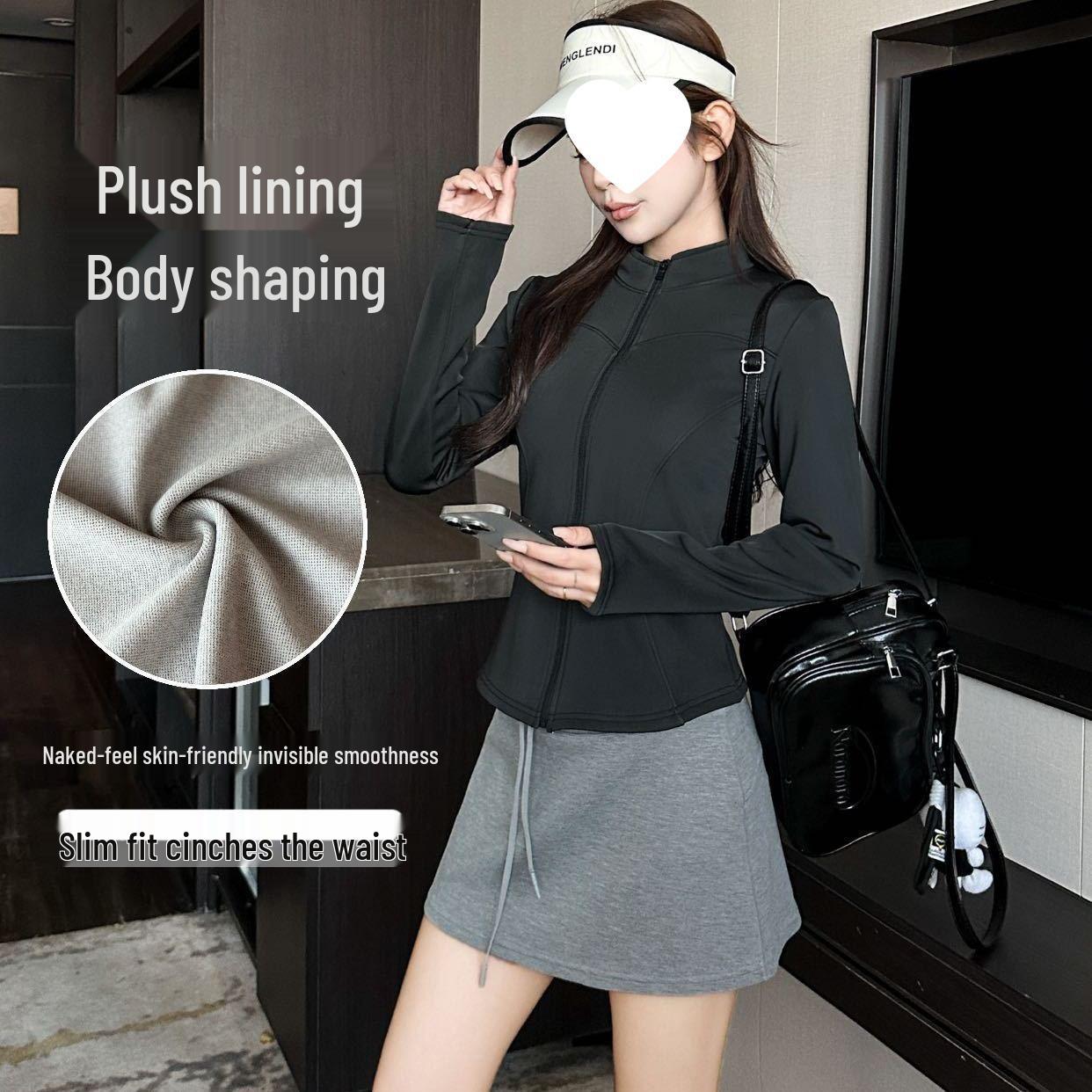 

Women s Slimming Winter Yoga Jacket with Fleece Lining - 2025 Style Warm Top M (40-50 kg)