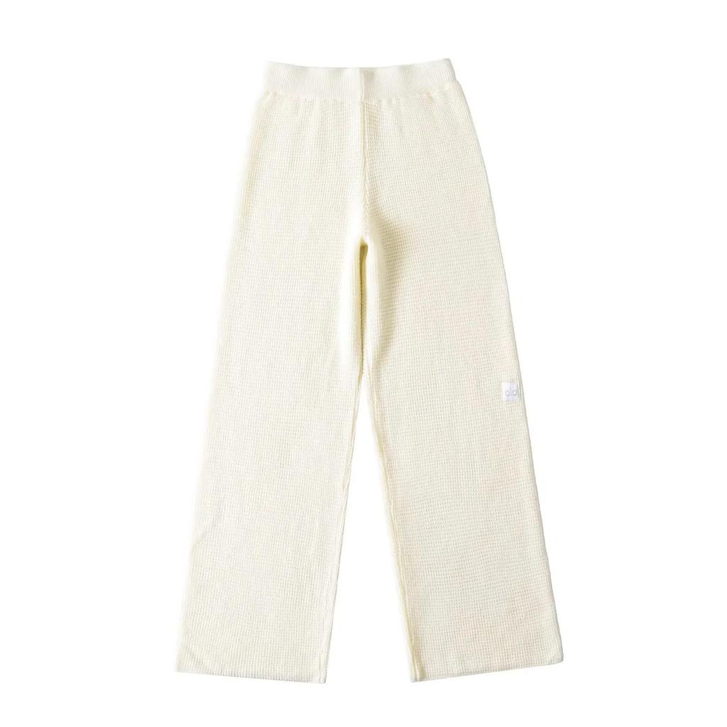 Wiosna/Lato 2025 Dziecięce Wyszczuplające Dzianinowe Waflowe Spodnie z Wysokim Stanem, Proste Nogawki, Ściągane Sznurkiem