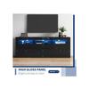 TV Stand - MUVOE - 160x35x60cm - Glossy - LED Lighting - 3 Open Compartments