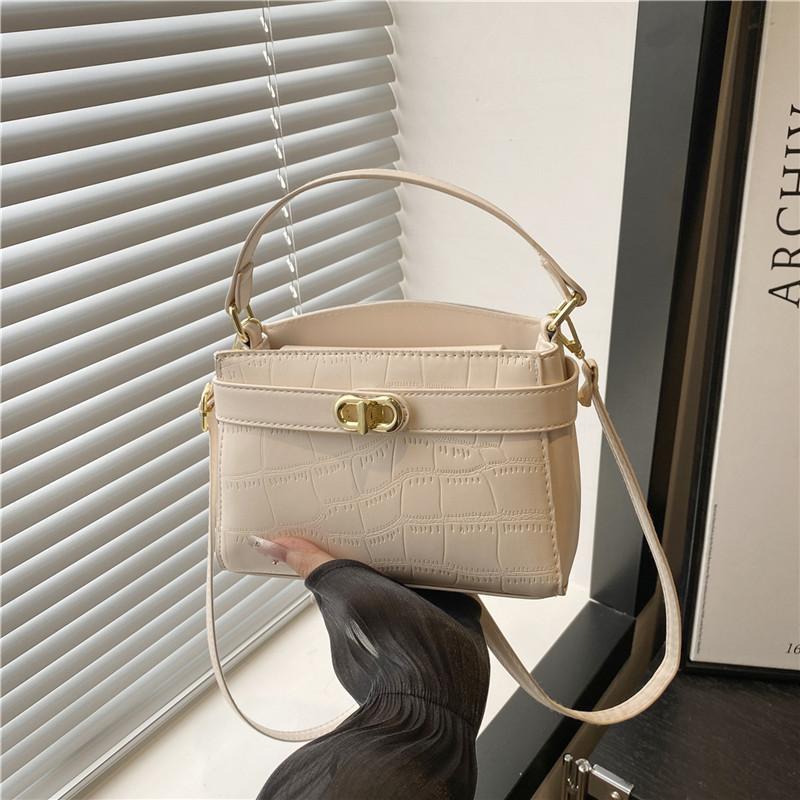 Solid Color Texture Crocodile Pattern Handbag Women's 2025 Summer New Casual Foreign Style One Shoulder Crossbody Small Square Bag