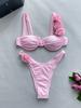 OFTBUY 2025 New Summer Sexy Color Style Swimsuit Women 2 Pieces Bikini Set Removable Bra Tight Beach Swimwear Female