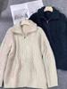 Women's Fall/Winter Cable Knit Zipper Cardigan - Lazy Style Fashion with Lapel