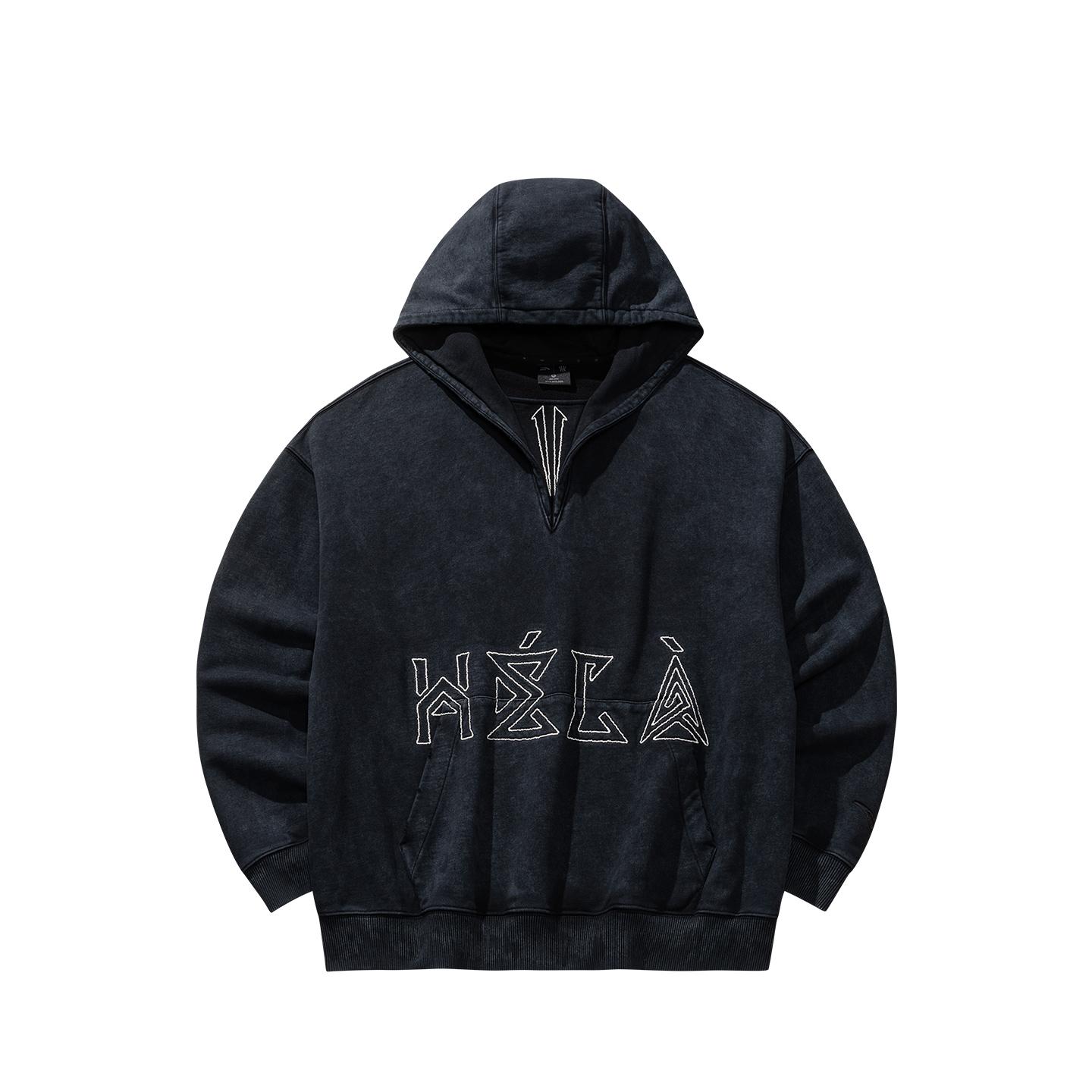 ANTA Men s Kyrie Irving Series Half-Zip Hooded Sweatshirt Washed Black 972611709-3 S