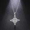 Fashion Chic Celtic-Symbol Necklace Witchs-Knot Necklace for Women Men Stainless Steel Pendant Necklace Lucky Jewelry