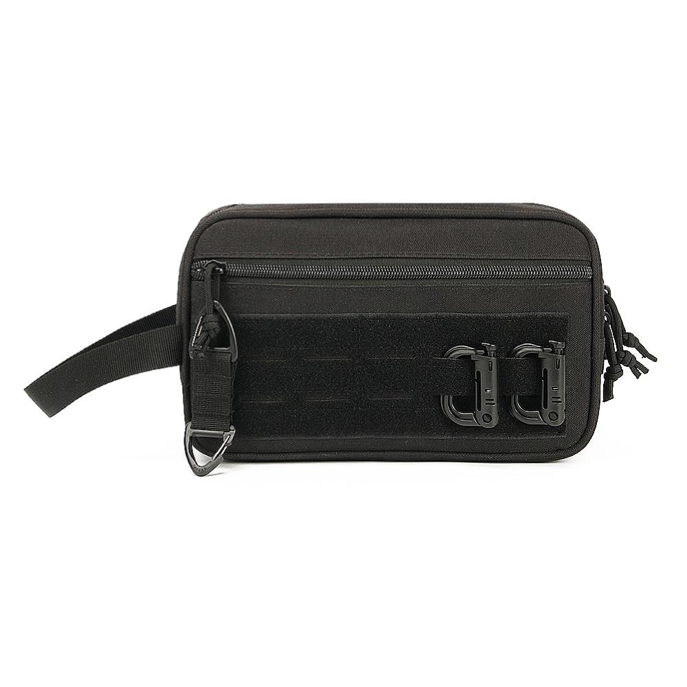 Waterproof Tactical Molle Admin Pouch with Carabiner and Keychain Laser Cut EDC Modular Horizontal Utility Tool Pouch Bag