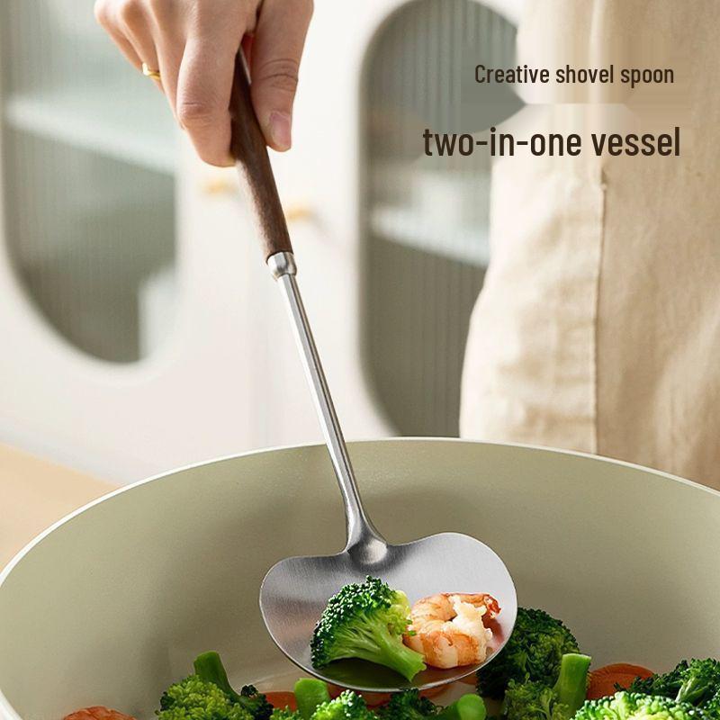 **Stainless Steel Stir-Fry Spatula - Home Use, Thickened Design**