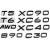Glossy Black Emblem B5 B6 T3 T4 T5 T6 T8 V8 D3 D4 D5 D6  AWD Car Trunk Letters Emblem for VOLVO XC90 XC70 XC60 XC40 Car Stickers