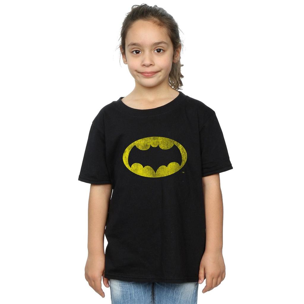 DC Comics Girls Batman TV Series Distressed Logo Cotton T-Shirt