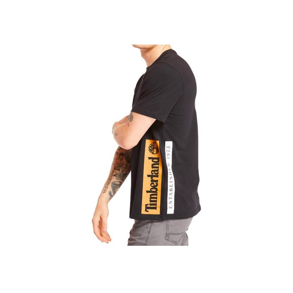 Timberland SS20 Personality Vertical Block Print Short Sleeve T-Shirt Men Tops Black A22REP56