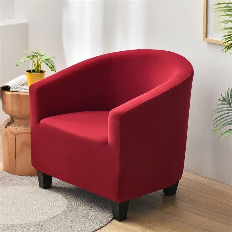 Solid Color Tub Chair Cover Spandex Club Armchair Slipcovers for Living Room Elastic Single Sofa Covers Home Bar Counter Hotel